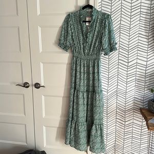 Beautiful long green floral dress